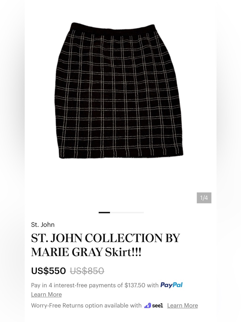 St. John Evening Black skirt